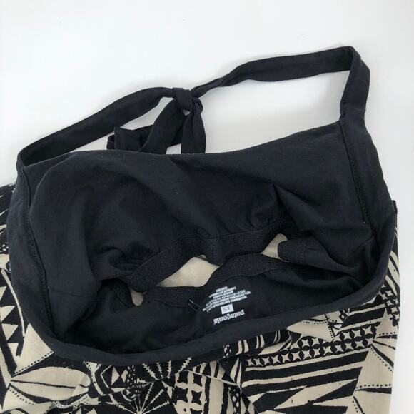Patagonia Iliana Halter Dress Sz XS Built in Bra Organic Cotton Geometric Black - Picture 6 of 7
